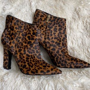 Marc Fisher LTD leopard calf hair bootie